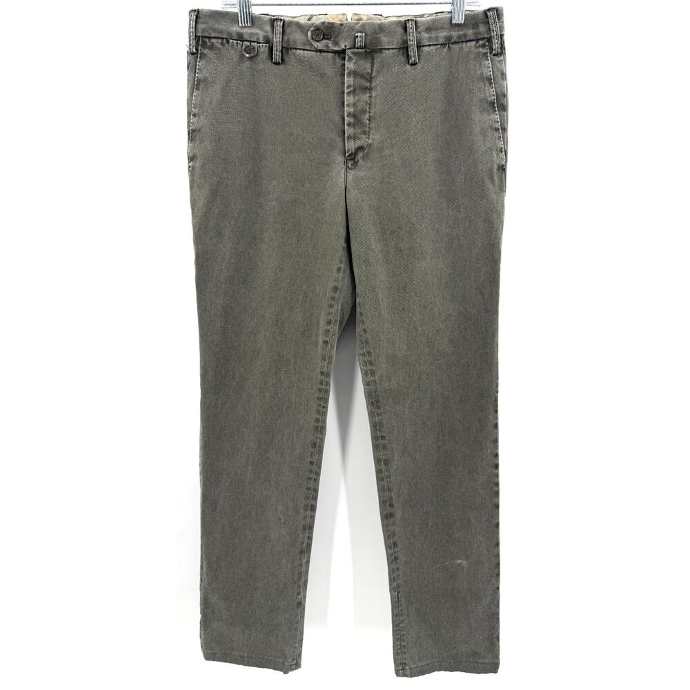 PT01 PANTALONI TORINO West Point Slim Fit Green Chino Pants Size 50 ITA 34 US